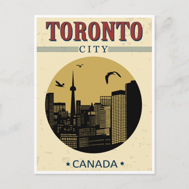 Toronto Canada Vintage Travel ontario art Postcard (Front)