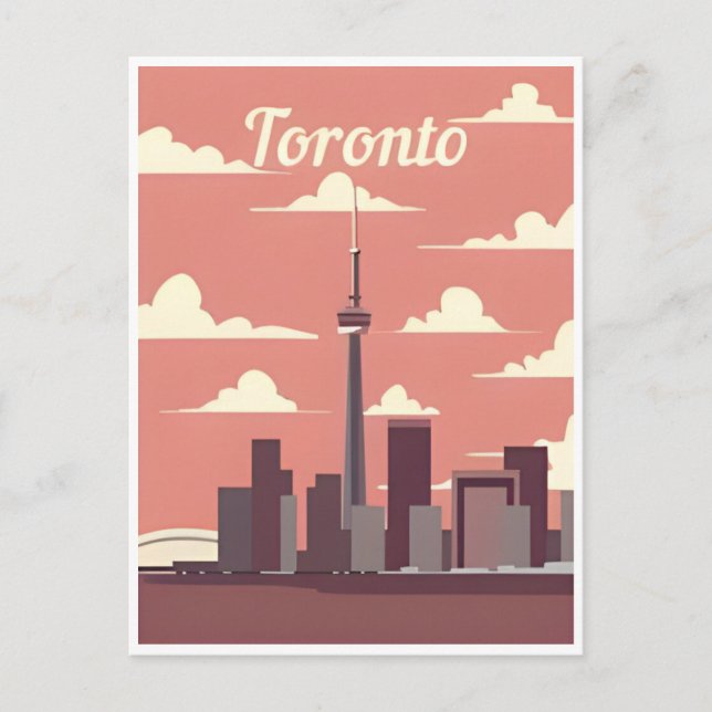 Toronto Canada Vintage Travel ontario art Postcard (Front)