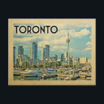 Toronto Canada Vintage Travel Postcard<br><div class="desc">Toronto Canada design in Vintage Travel style featuring the CN Tower and city skyline view with the harbor in front.</div>