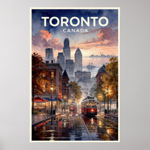 Toronto Canada Vintage Travel Poster