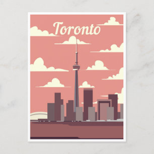 Toronto Canada Vintage Travel skyline ontario Postcard