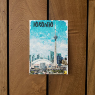 Toronto Canada Vintage Travel Watercolor  Postcard