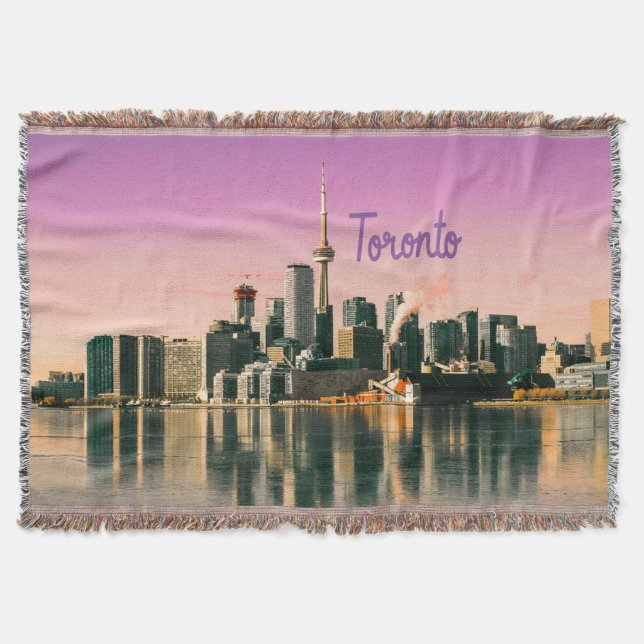 Toronto Capital of Ontario Canada City Skyline Throw Blanket (Front)