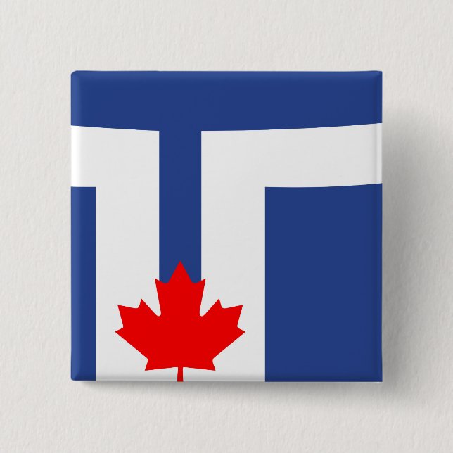 Toronto city flag canada symbol 15 cm square badge (Front)