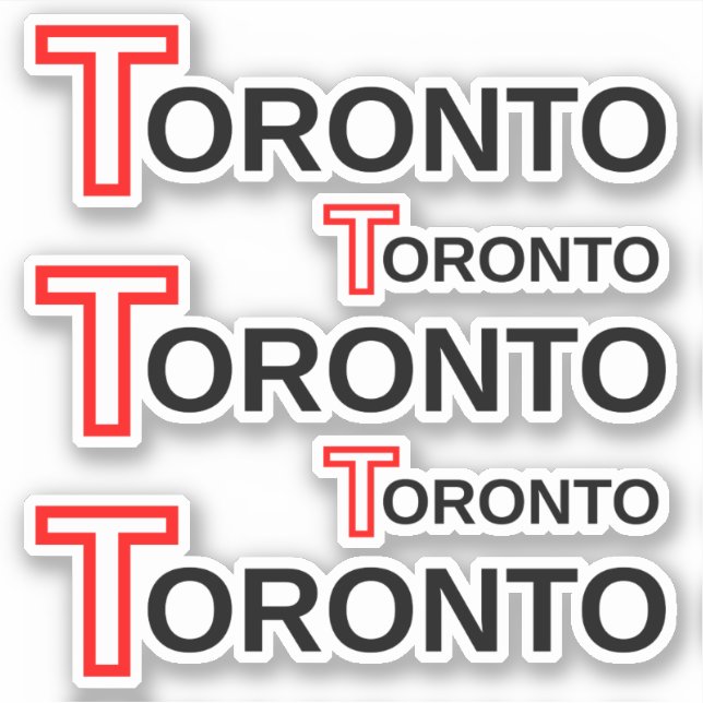 "Toronto" City Name Stickers (Ontario, Canada) (Front)