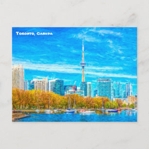 Toronto City Skyline, CN Tower, Canada, Postcard