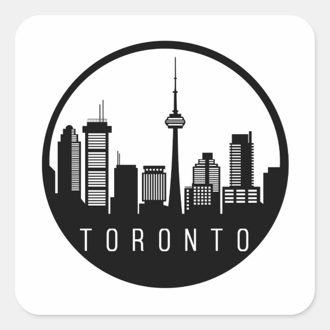 Toronto City Skyline Square Sticker (Front)