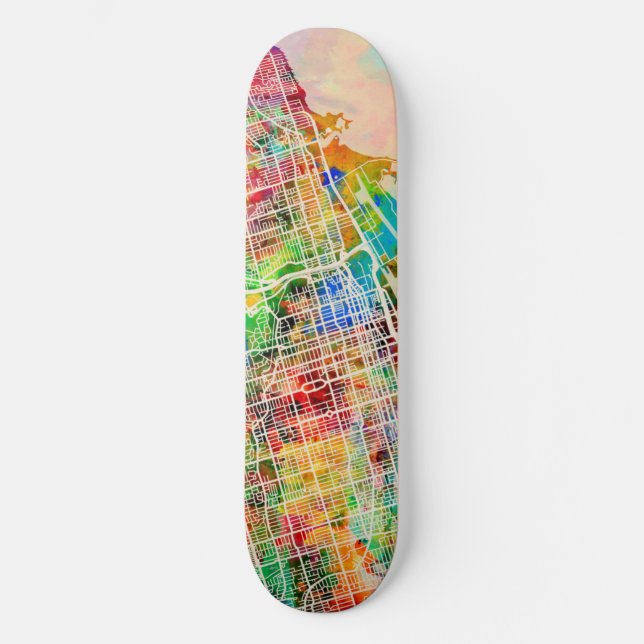 Toronto City Street Map Skateboard (Front)