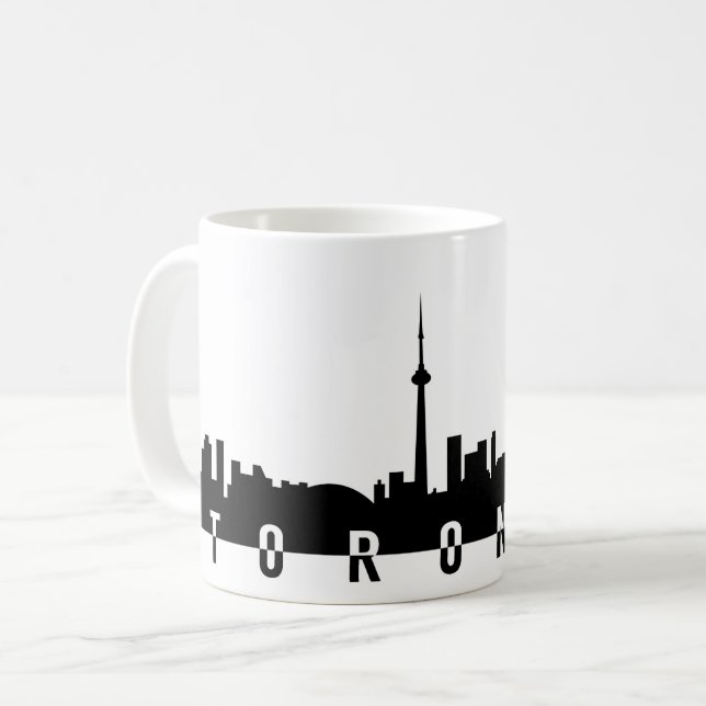 toronto cityscape canada city symbol black silhoue coffee mug (Front Left)