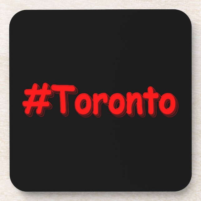 "#Toronto" Cute Design. Buy Now Coaster (Front)