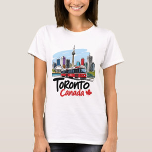 Toronto Cute TTC Streetcar Skyline T-Shirt