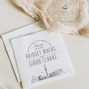 Toronto Deco Skyline   Wedding Event Napkin