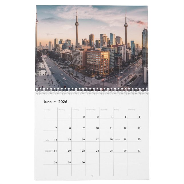 Toronto Downtown Cityscape, Toronto Downtown, art Calendar (Jun 2026)