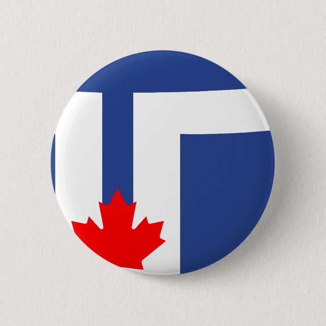 Toronto flag 6 cm round badge (Front)
