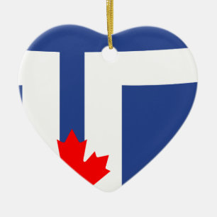 Toronto flag ceramic tree decoration