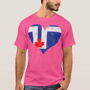 Toronto Flag Heart Canada Canadian Vintage Distres T-Shirt