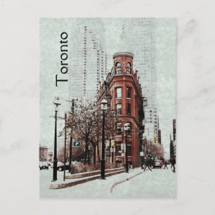 Toronto flat iron building - retro styled postcard