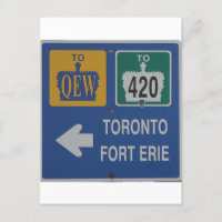 Toronto, Fort Erie Canada Road Sign