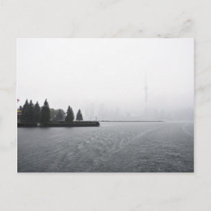 Toronto Harbour Skyline in the Rain Postcard