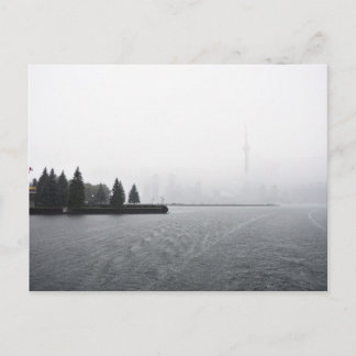 Toronto Harbour Skyline in the Rain Postcard