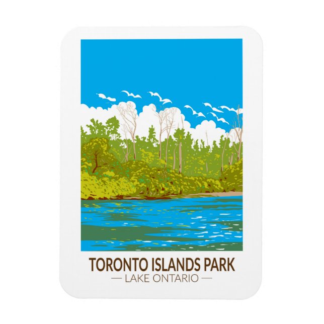 Toronto Islands Park Travel Art Vintage Magnet (Vertical)