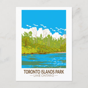 Toronto Islands Park Travel Art Vintage Postcard