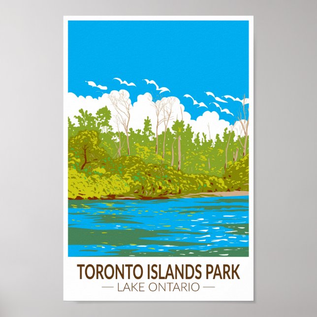 Toronto Islands Park Travel Art Vintage Poster (Front)