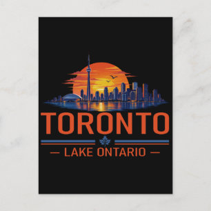 Toronto Lake Ontario Sunset Skyline Art Postcard
