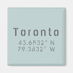 Toronto Latitude and Longitude Magnet