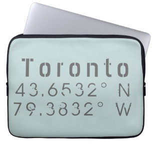 Toronto Latitude Longitude Laptop Sleeve