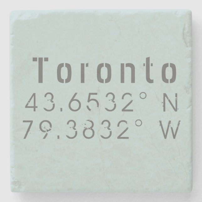 Toronto Latitude Longitude Stone Coaster (Front)