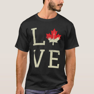 Toronto Love Canada Day Maple Proud Canadian Flag T-Shirt