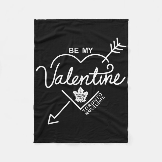 Toronto Maple Leafs Be My Valentine Blue Officiall Fleece Blanket (Front)