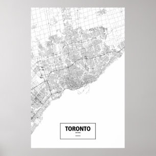 Toronto, Ontario (black on white) Poster