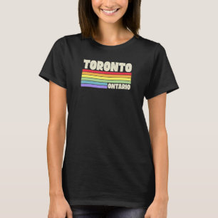 Toronto Ontario Canada Rainbow Gay Pride Merch Ret T-Shirt