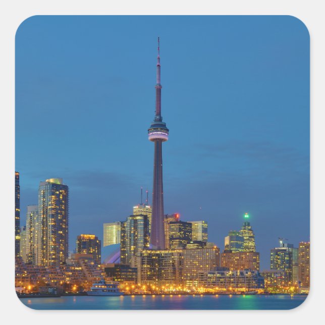 Toronto Ontario Canada Skyline At Night Square Sticker (Front)