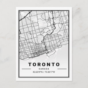 Toronto Ontario Canada Travel City Map Postcard