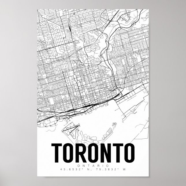 Toronto Ontario Minimalist Map Art Poster (Front)