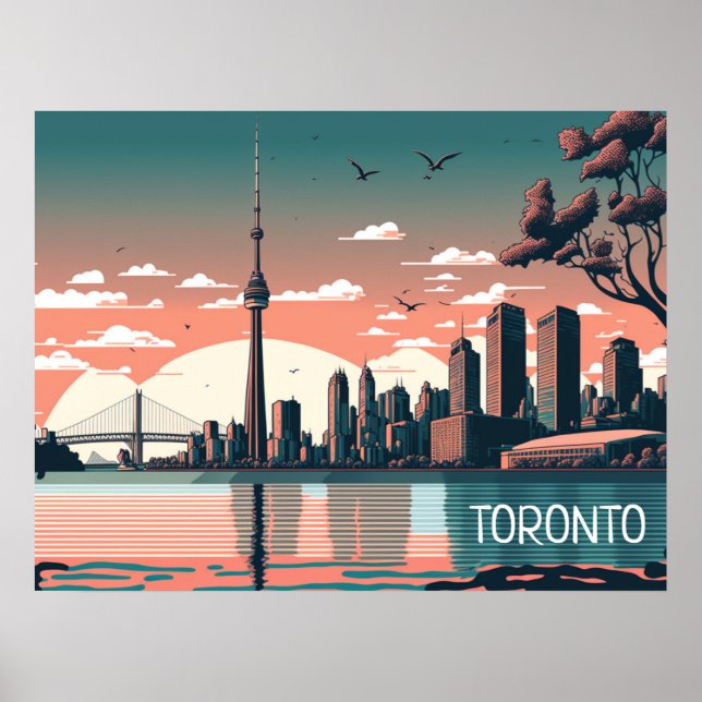 Toronto Ontario Panorama View Cityscape Poster (Front)