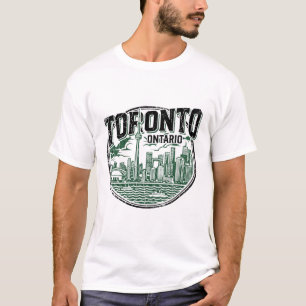Toronto Ontario Skyline Illustration With Water Vi T-Shirt