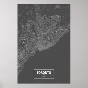 Toronto, Ontario (white on black) Poster