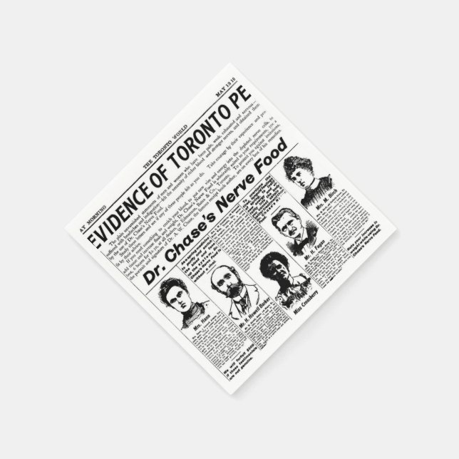 Toronto people vintage newspaper napkin (Corner)