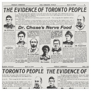 Toronto people vintage newspaper textile fabric