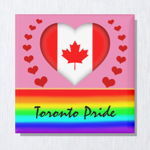 Toronto Pride & Hearts & Rainbow Flag / Love Magnet