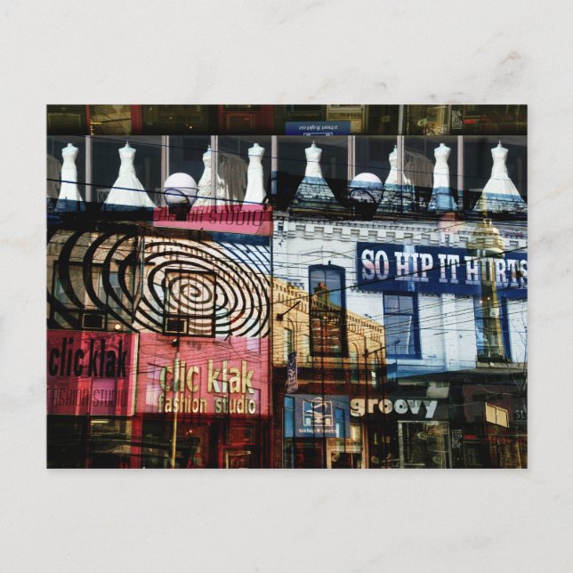 Toronto, queen street fashion postcard (Front)