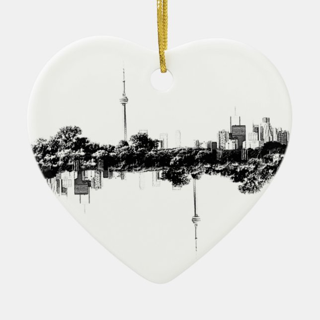Toronto Reflection Ceramic Tree Decoration (Front)