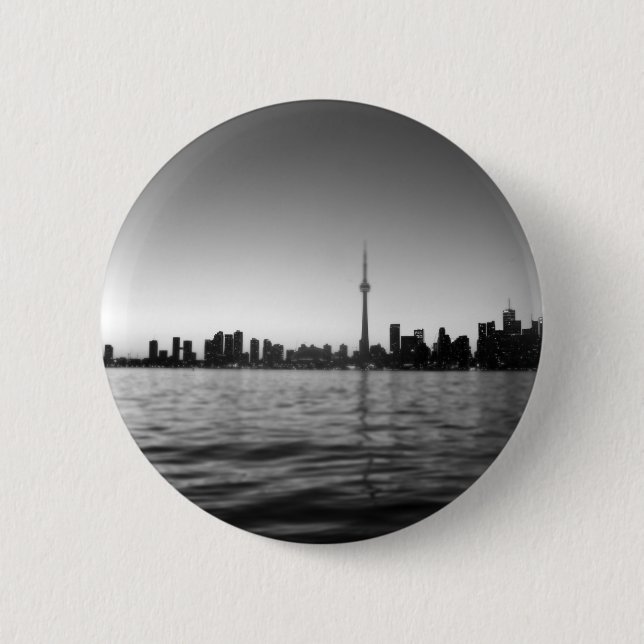 Toronto skyline 6 cm round badge (Front)