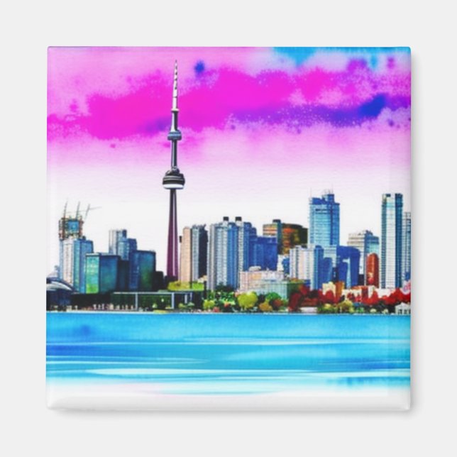 Toronto Skyline Artistic Magnet  (Front)