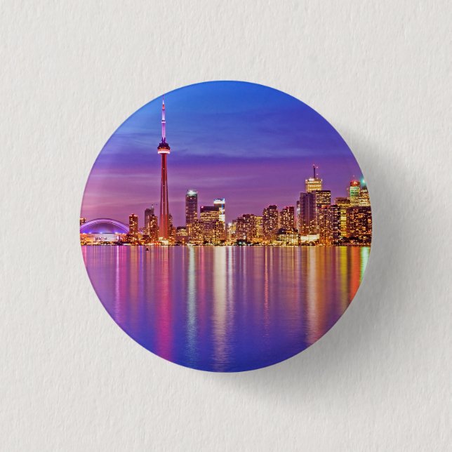 Toronto Skyline at Dusk 3 Cm Round Badge (Front)