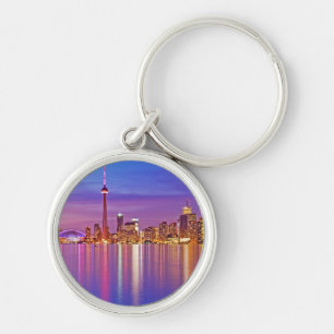 Toronto Skyline at Dusk Key Ring